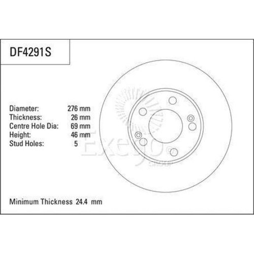 TRW Disc Brake Rotor - DF4291S Brake Parts