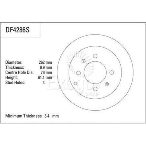 TRW Disc Brake Rotor - DF4286S Brake Parts