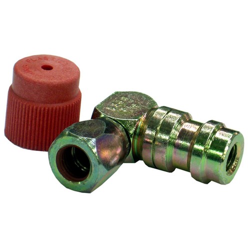 OEX Air Conditioning Hose Fitting Steel Service Port High 3/16 - 90 Degree - STX