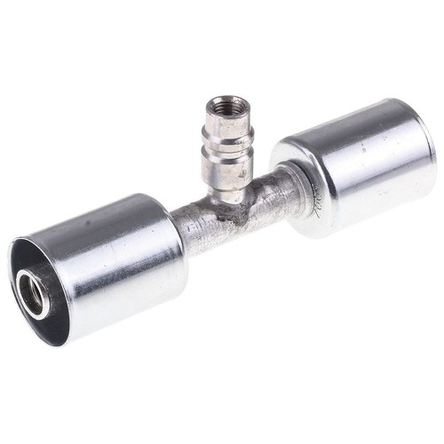 Atco Aluminium Fitting # 10 Splicer Beadlock #10 Straight With R134a Port - BLX6