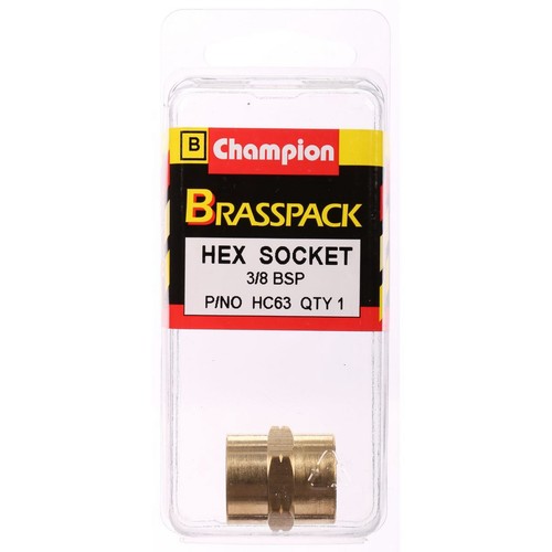 Champion Brass Hex Socket – 3/8in - HC63 Auto Part Workshop Tool