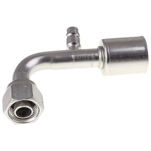 Atco Steel Fitting # 10 FOR - Beadlock Step Up #12 90° With R134a Port - SBX1327