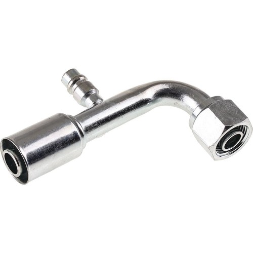 OEX Steel Fitting # 10 FOR - Reduced Beadlock Step Up #12 90° With R134a Port -