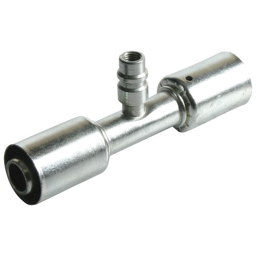 Atco Steel Fitting # 12 Splicer Reduced Beadlock #12 Straight With R134a Port -