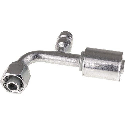 OEX Steel Fitting # 8 FOR - Beadlock Step Up #10 90° With R134a Port - SFX1326-3