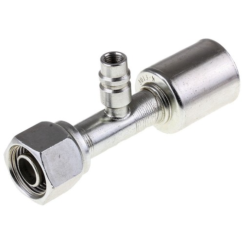 Atco Steel Fitting # 10 FOR - Beadlock Step Up #12 Straight With R134a Port - SB