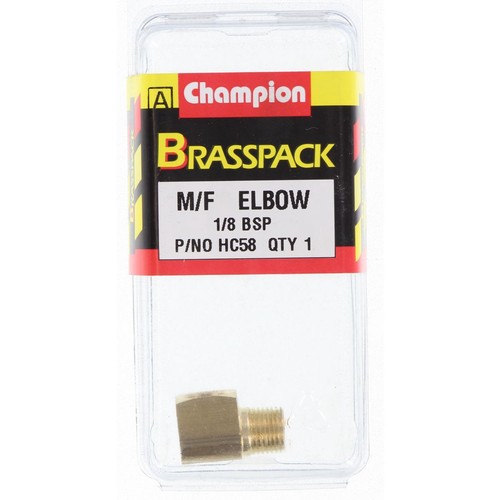 Champion Brass Male and Female Elbow – 1/8in x 1/8in - HC58 Auto Part