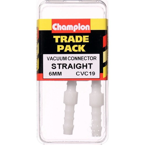 Champion Straight Hose Connector – 6mm - CVC19 Car Wiring Adapter Auto Part