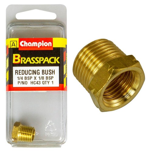 Champion Brass Reducing Bush – 1/4in to 1/8in - HC43 Auto Part