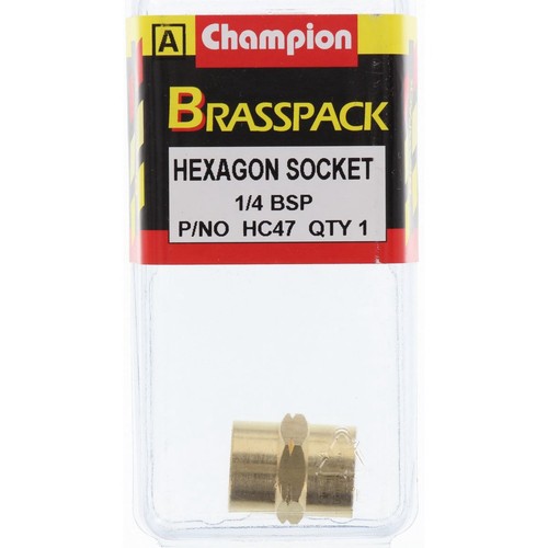 Champion Brass Hex Socket – 1/4in - HC47 Auto Part Workshop Tool