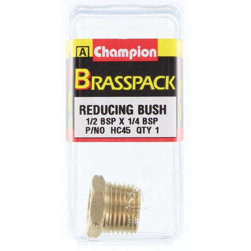 Champion Brass Reducing Bush – 1/2in to 1/4in - HC45 Auto Part