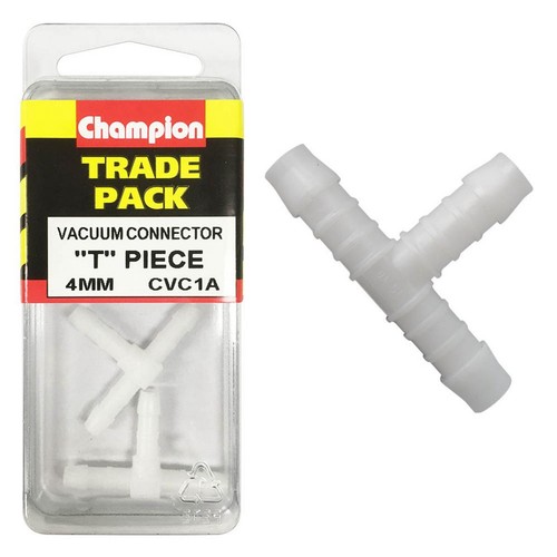 Champion Equal T Piece Hose Fitting – 4mm Replacement Hose Auto Part