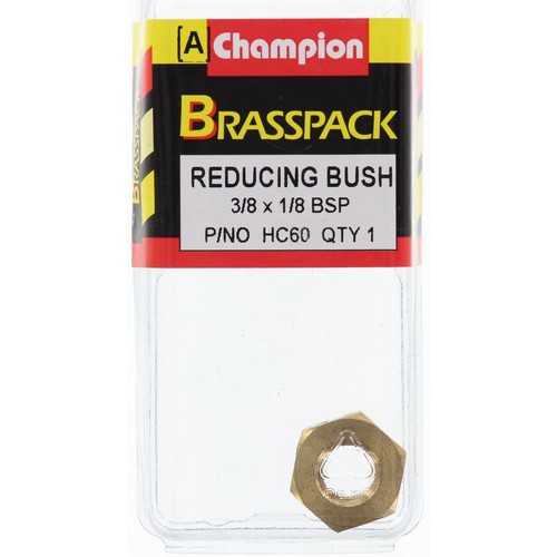 Champion Brass Reducing Bush – 3/8in to 1/8in - HC60 Auto Part