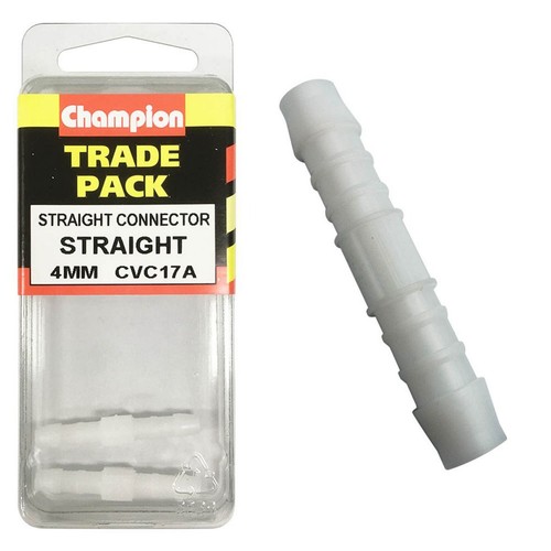 Champion Straight Hose Connector – 4mm Car Wiring Adapter Replacement Hose