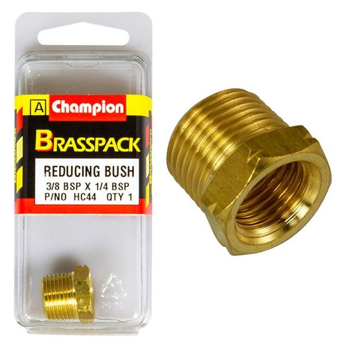 Champion Brass Reducing Bush – 3/8in to 1/4in - HC44 Auto Part