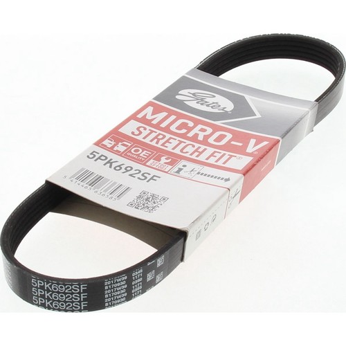 Gates Micro-V Multi Ribbed Drive Belt 5 Rib x 692mm Stretch Fit - 5PK692SF Auto
