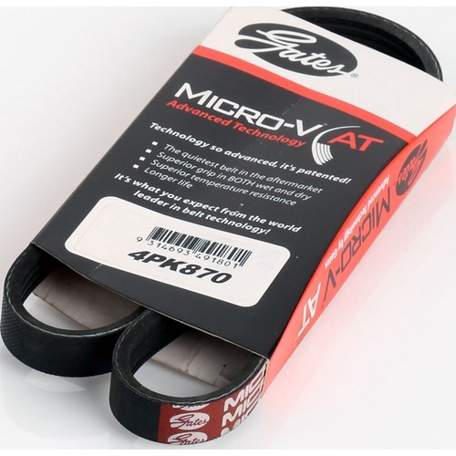 Gates Micro-V Multi Ribbed Drive Belt 4 Rib x 870mm - 4PK870 Auto Part