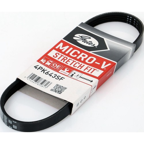 Gates Micro-V Multi Ribbed Drive Belt 4 Rib x 643mm Stretch Fit - 4PK643SF