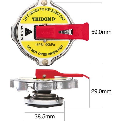 Tridon Lever Release Radiator Cap 16 Psi - 110 kPa Metal Bayonet - CA16110L Auto