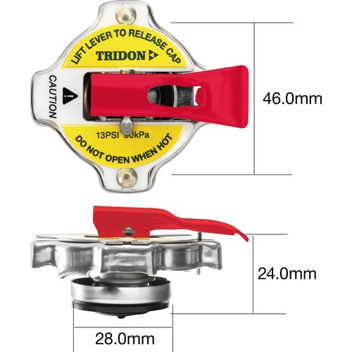 Tridon Lever Release Radiator Cap 16 Psi - 110 kPa Metal Bayonet - CB16110L Auto