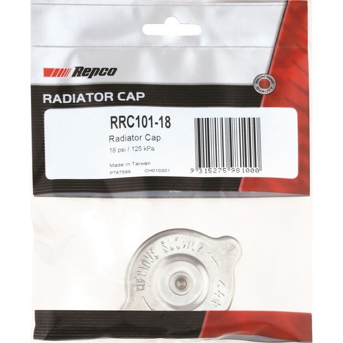 Repco Radiator Cap 18 Psi - 125 kPa Metal Bayonet - RRC101-18 Brake Parts