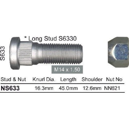 Nice Products Wheel Nut & Stud - NS633 Hardware