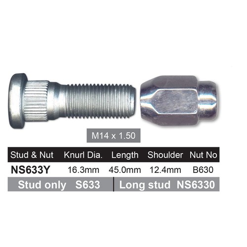 Nice Products Wheel Nud And Stud Set - NS633Y Auto