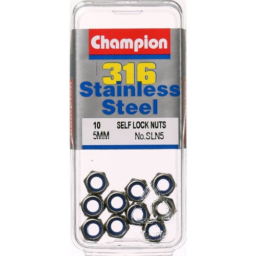 Champion 316/A4 Stainless Steel Self-Locking Hex Nut – M5 x 0.8mm - SLN5 Door