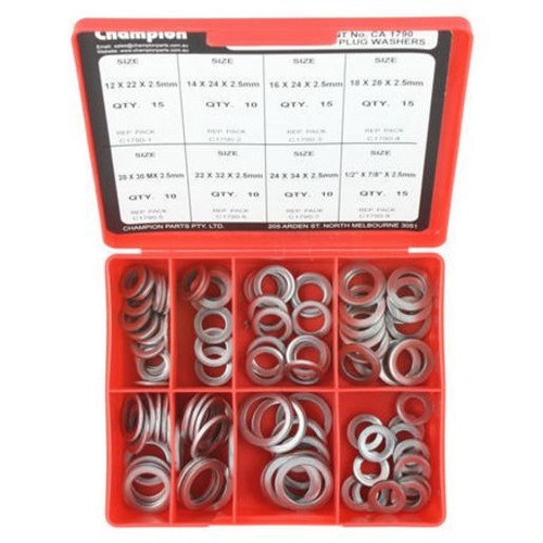 Champion Aluminium Sump Plug Washer Assortment - CA1790 Engine Part