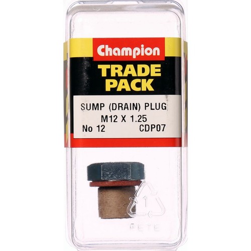 Champion Drain Sump Plug No.12F M12 x 1.25mm - CDP07 Engine Part