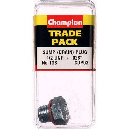 Champion Drain Sump Plug No.1 O/S 1/2in+.028in - CDP03 Engine Part