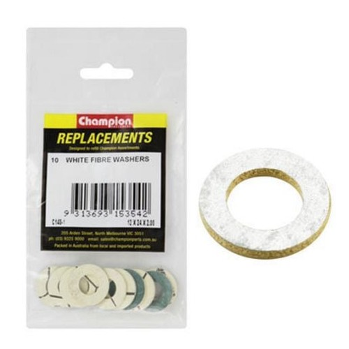 Champion White Fibre Flat Washers – M12 x 24 x 2.00mm - C140-1 Hardware