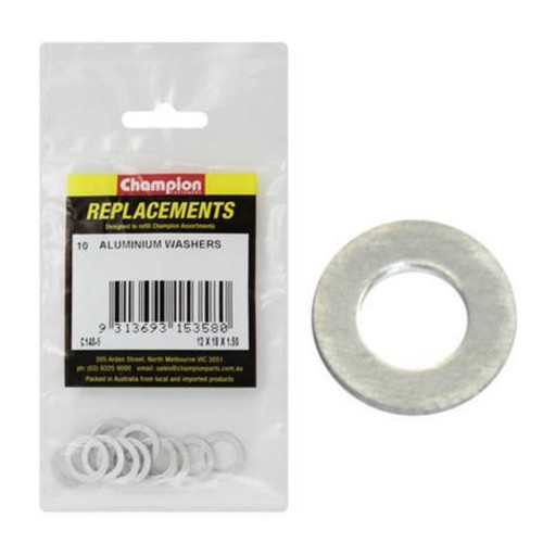Champion Flat Aluminium Washers – M12 x 18 x 1.5mm - C140-5 Hardware