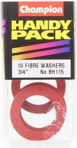 Champion Red Fibre Flat Washers – 3/4in x 1-1/8in x 1/32in - BH115 Hardware