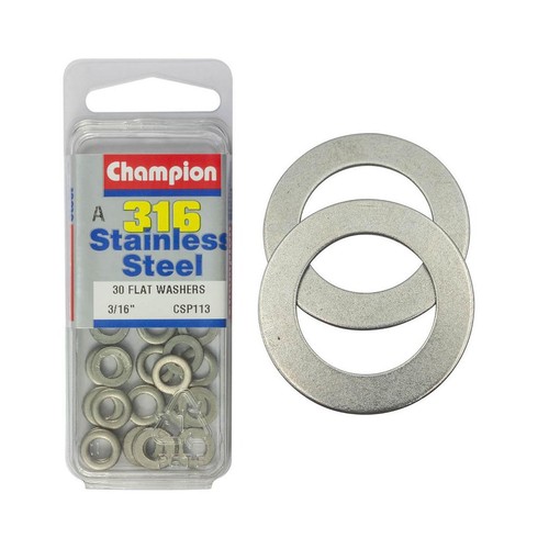 Champion 316/A4 Stainless Steel Flat Washers – 5mm - CSP113 Hardware