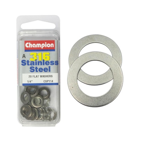 Champion 316/A4 Stainless Steel Flat Washers – 6mm - CSP114 Hardware