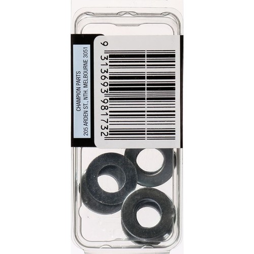 Champion Zinc Plated Steel Flat Washer – 3/8in x 3/4in x 16 Gauge - BH173 Auto