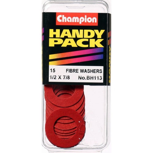 Champion Red Fibre Flat Washer – 1/2in x 7/8in x 1/32in - BH113 Hardware