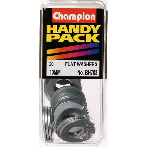 Champion Zinc Plated Steel Flat Washer – M10 x 21mm x 1.6mm - BH703 Hardware