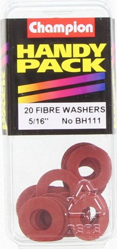 Champion Red Fibre Flat Washer – 5/16in x 5/8in x 1/32in - BH111 Hardware