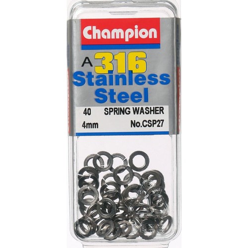 Champion 316/A4 Stainless Steel Spring Washers – 4mm - CSP27 Hardware