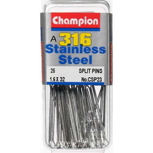 Champion 316/A4 Stainless Steel Split Pins – 1.6 x 32mm - CSP23 Auto