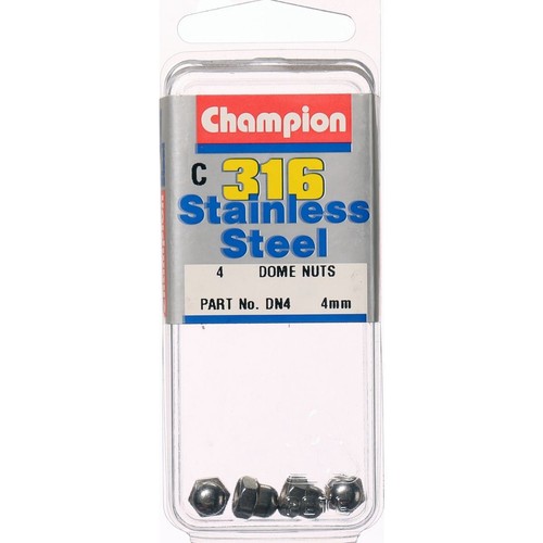 Champion Hex Dome Nut Stainless Steel M4x0.7mm 316/A4 - DN4 Hardware