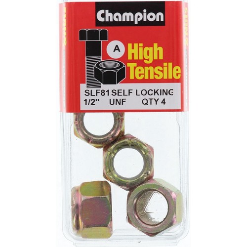 Champion Self-Locking Hex Nut – Nylon Insert – 1/2in UNF - SLF81 Door Hardware