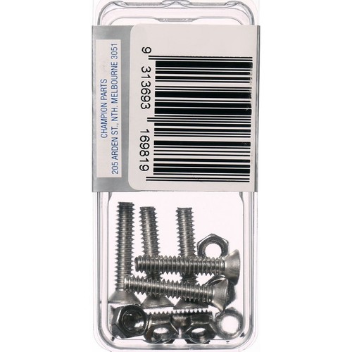 Champion 316/A4 Stainless Steel Countersunk Phillips Machine Screws & Nuts – 3/1