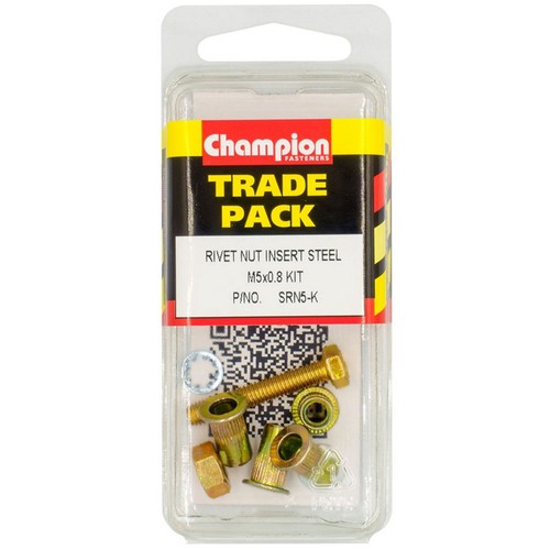 Champion Steel Rivet Nut Insert Kit – M5 x 0.8 Hardware