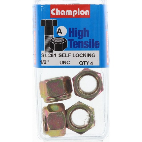 Champion Self-Locking Hex Nut – Nylon Insert – 1/2in UNC - SLC81 Door Hardware