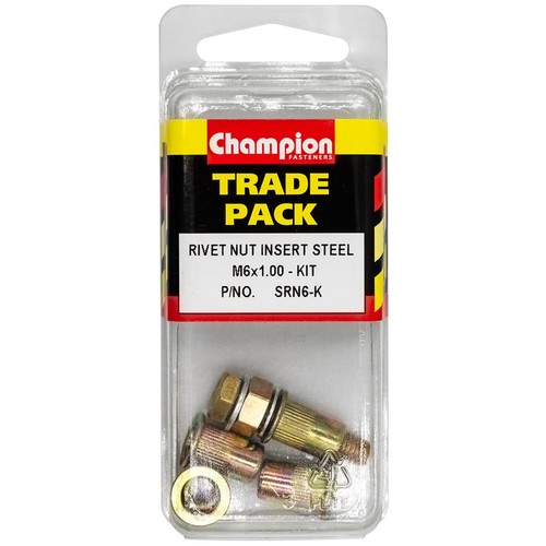 Champion Steel Rivet Nut Insert – M6 x 1.00 Hardware