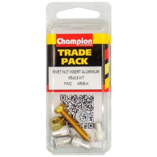 Champion Aluminium Rivet Nut Insert Kit – M5 x 0.8 Hardware
