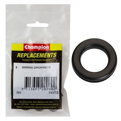 Champion Nitrile Rubber Wiring Grommets – 8 x 13 x 19mm - C63-4 Car Wiring